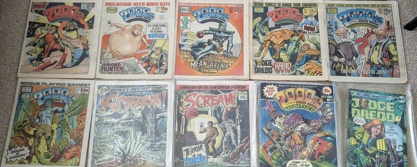Scream Issue 6 & Scream no. 12 + 2000AD Progs from 1981—1985 + Best of 2000AD 1