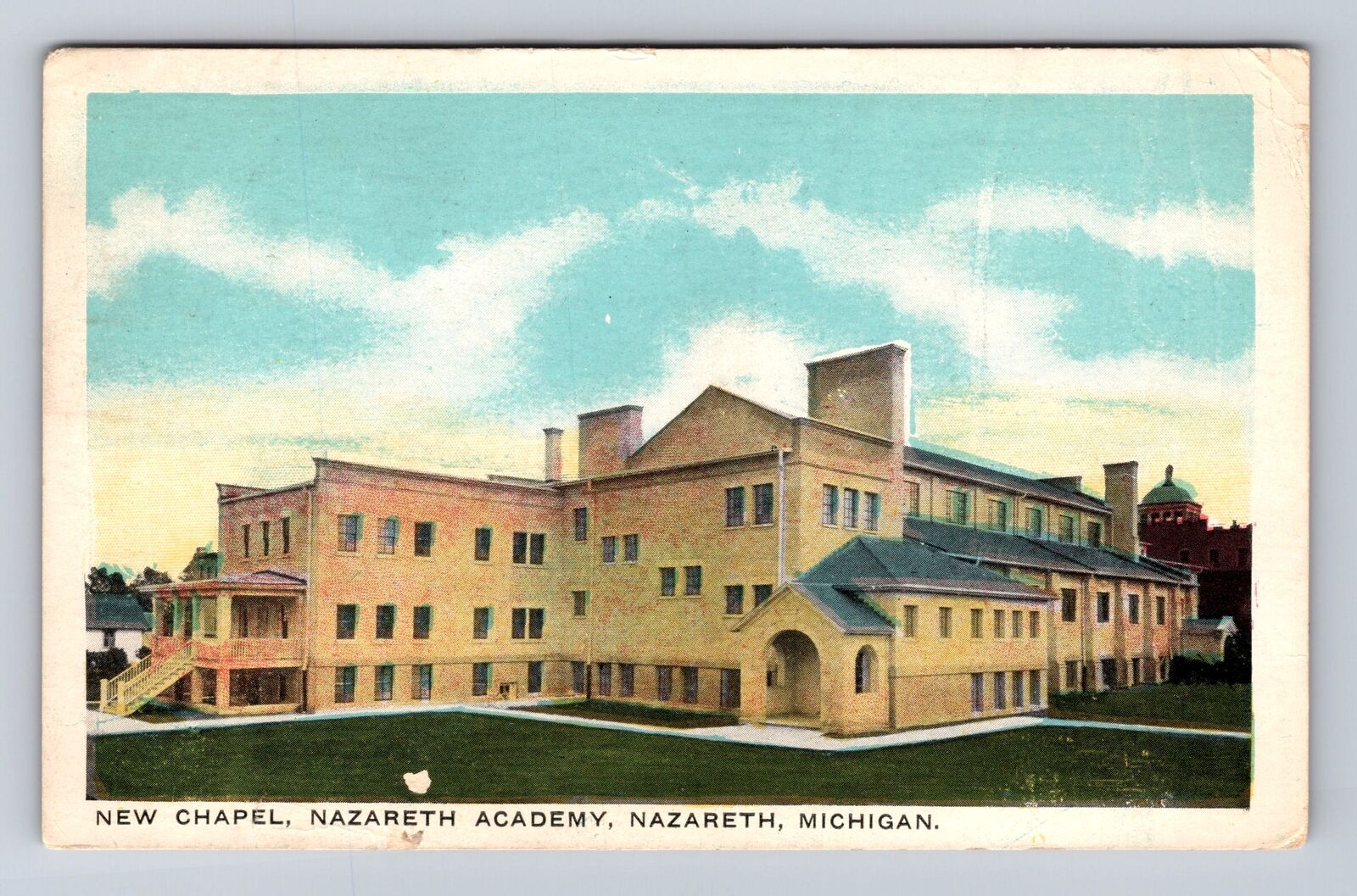 Nazareth MI-Michigan, New Chapel, Nazareth Academy, Vintage c1919 Postcard