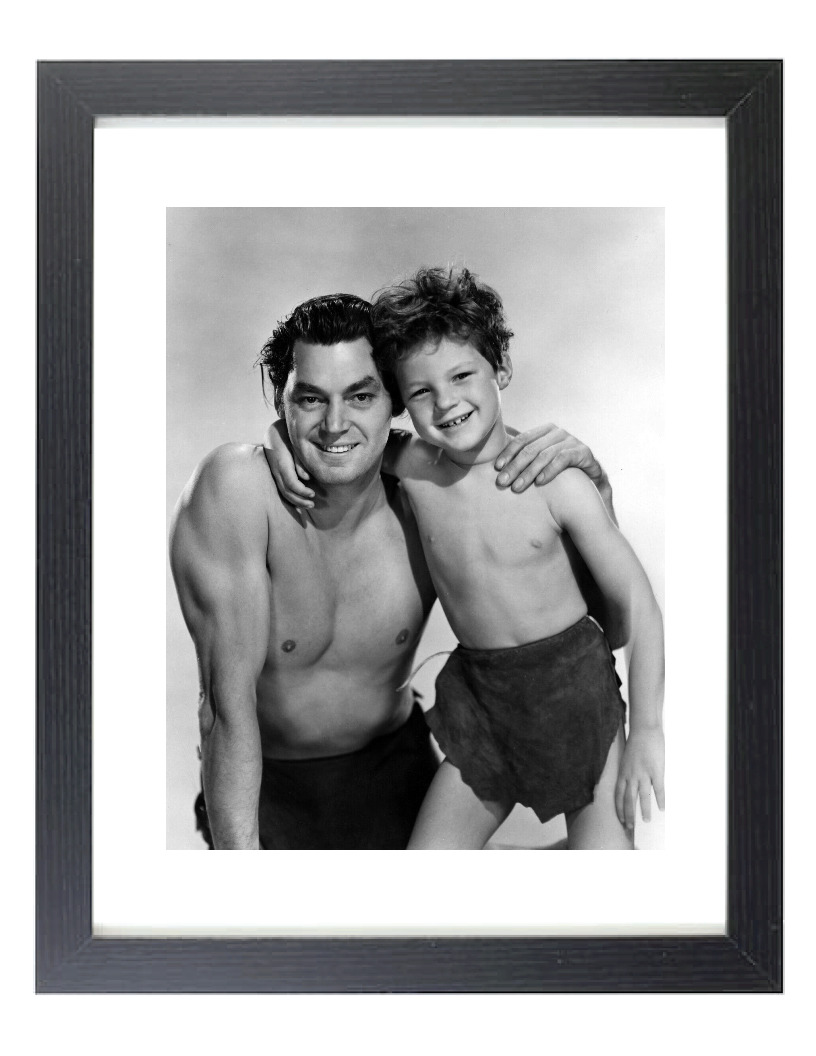 JOHNNY WEISSMULLER & SHEFFIELD Tarzan Finds a Son Matted & Framed Picture Photo
