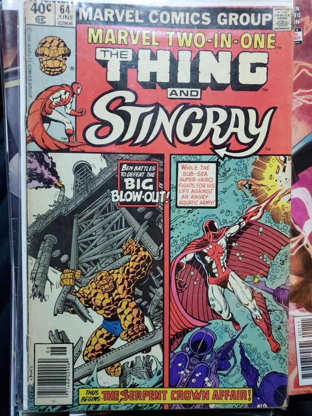 MARVEL TWO IN ONE #64 - THE THING AND STINGRAY JUNE 1980
