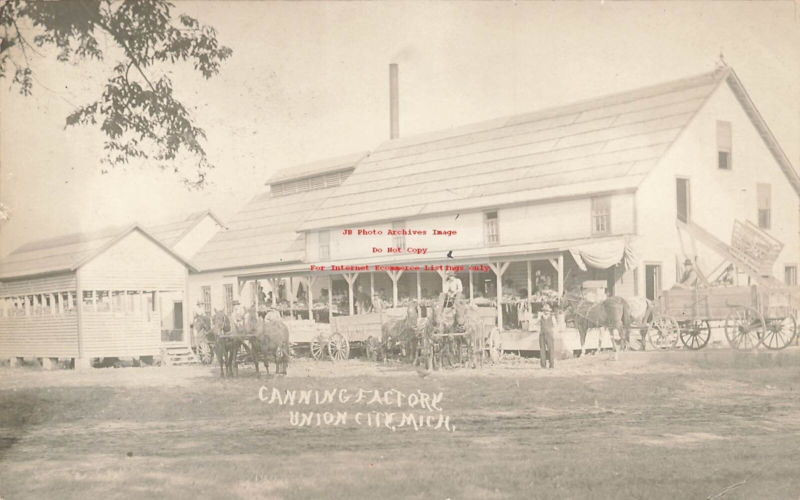 MI, Union City, Michigan, RPPC, Canning Factory, Exterior, 1910 PM, Photo
