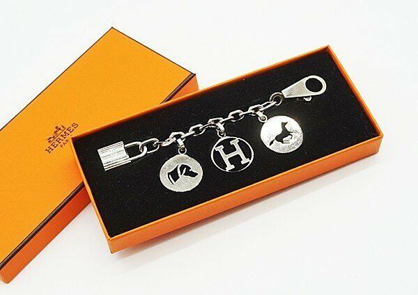 Hermes Amulette 3 Charms Cadena Logo Horse Dog Key Chain