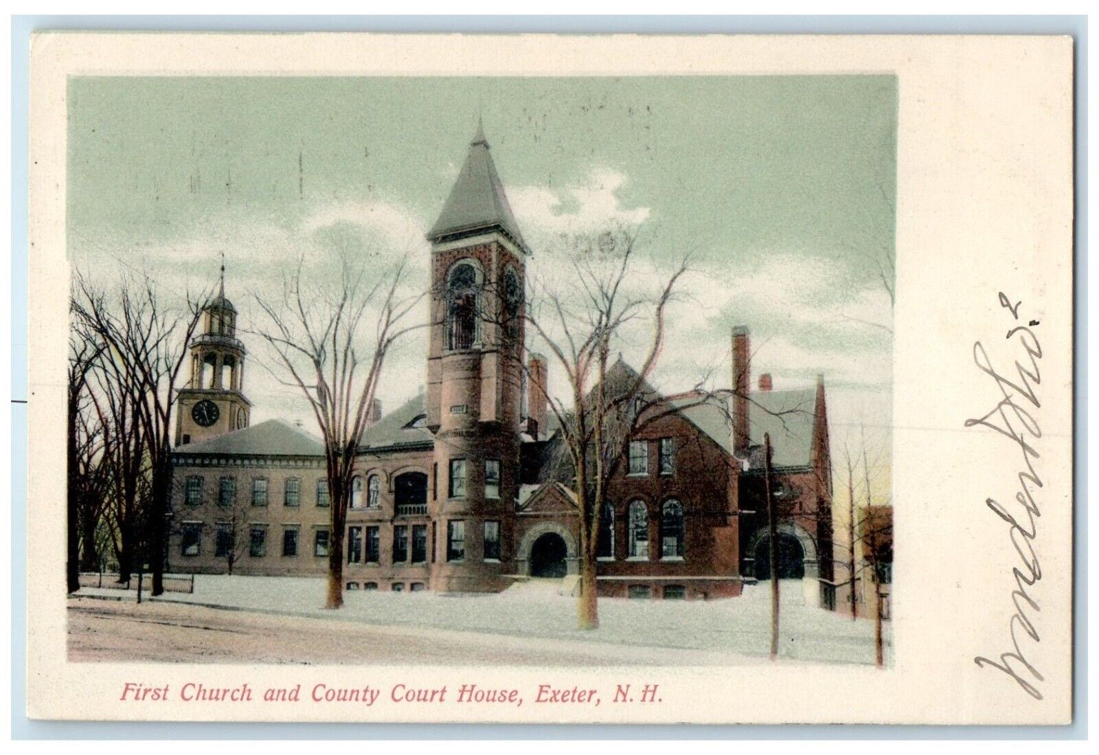 1906 First Church County Court House Exterior Exeter New Hampshire NH Postcard