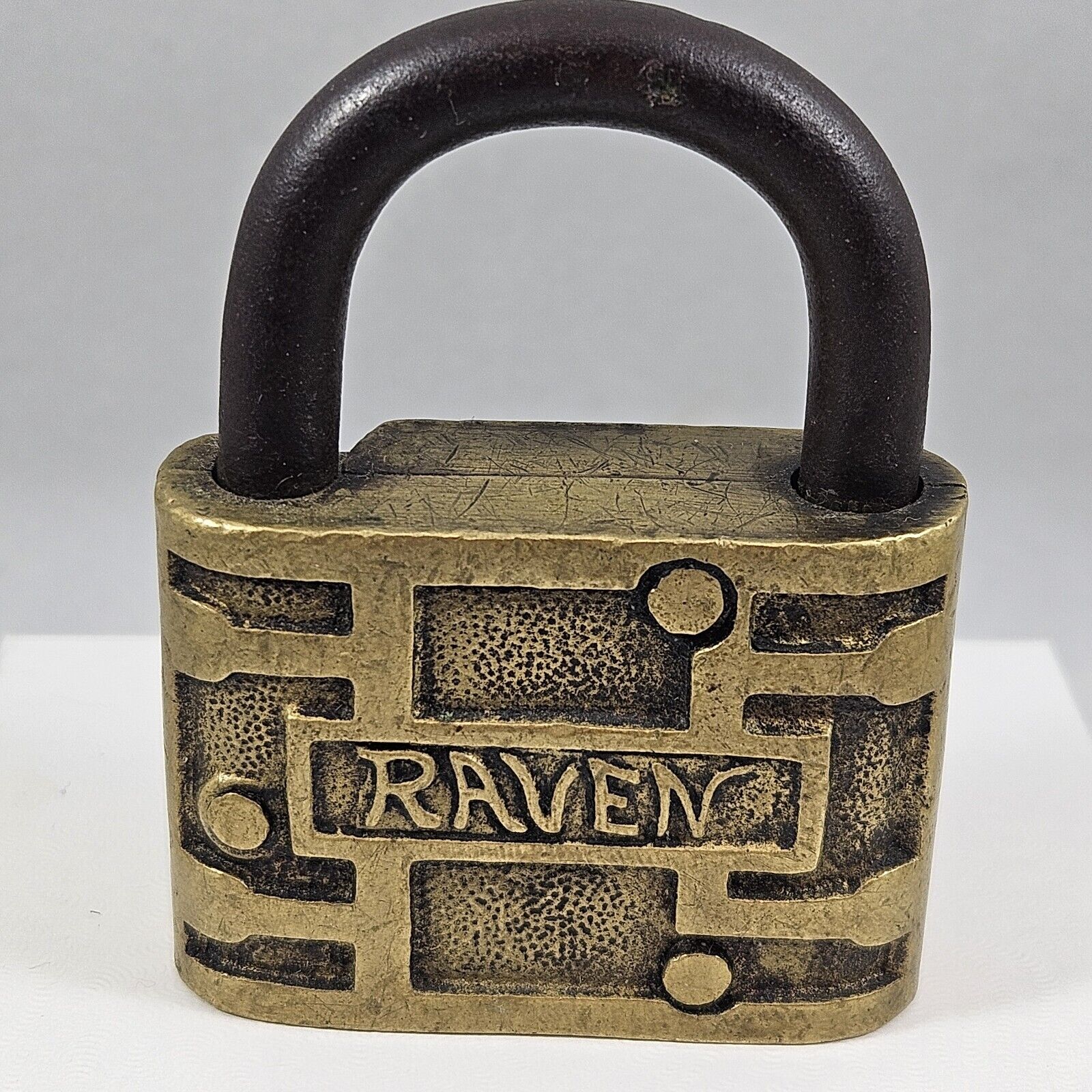 Antique Brass Raven Padlock Lock 1904 St. Louis Word\'s Fair Vintage