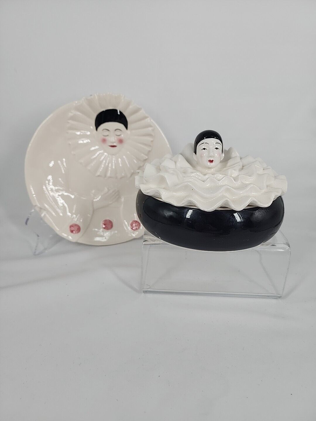 Taste Seller By Sigman Clown Lidded Dish Japan And Pierrot Clown Plate Vintage