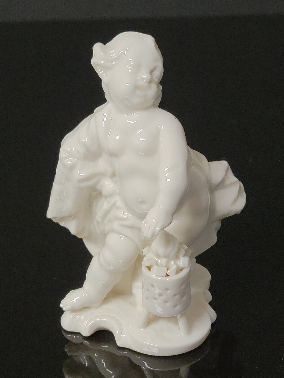 Antique Nymphenburg Porcelain Putto Winter Figure Figurine ~ PRISTINE CONDITION