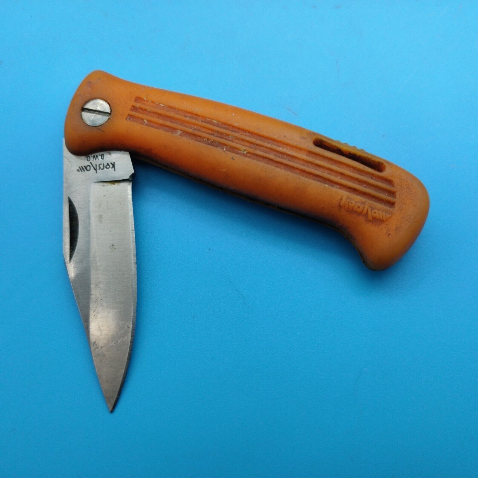 Vintage Kershaw Japan Orange Folding Pocket Knife KAI DWO 3001