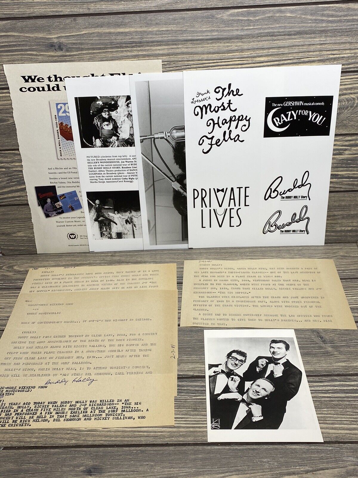 Vintage Press Kit 1981 Buddy Holly Story Photos Articles