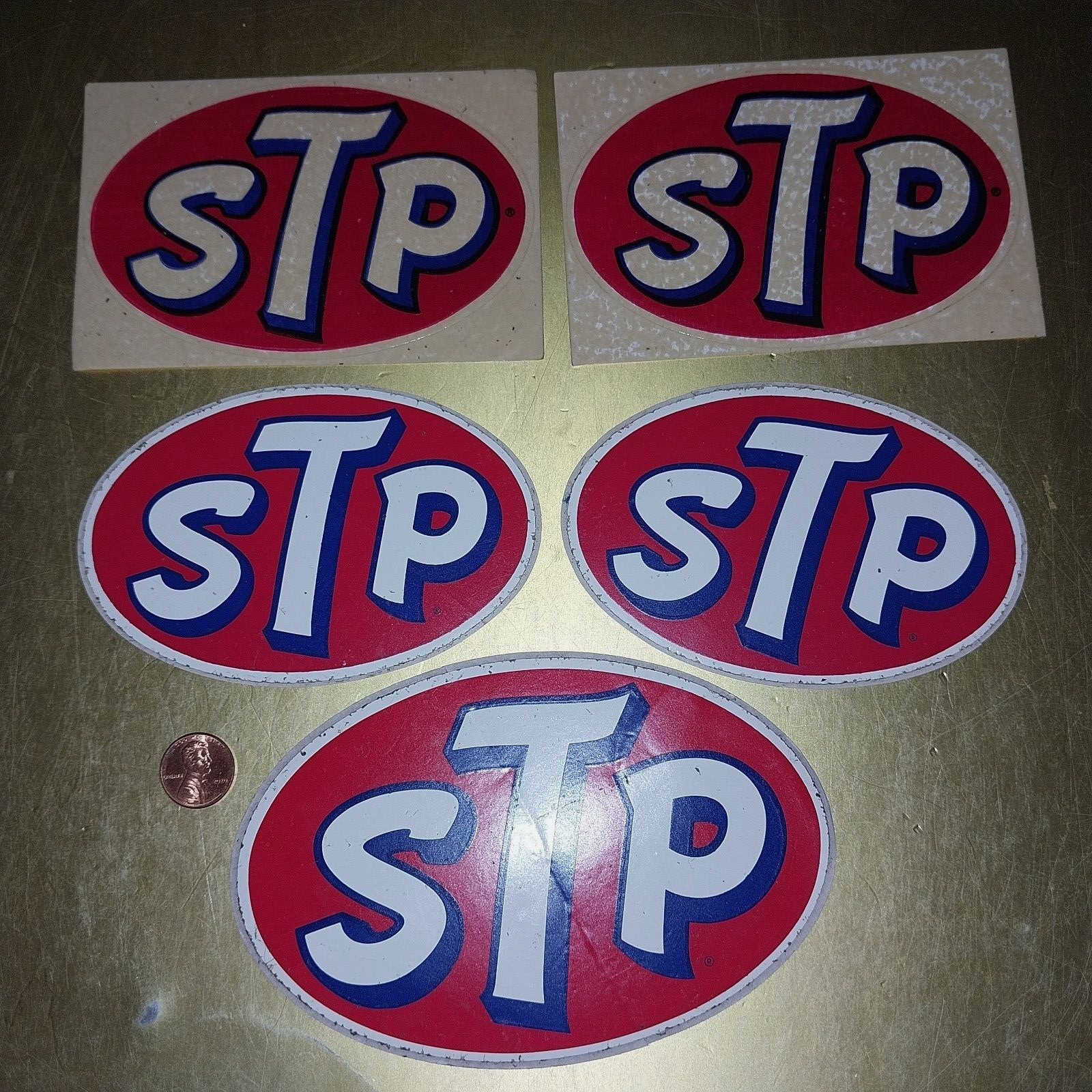 X5 VINTAGE STP Sticker  Decal LOT ORIGINAL  OLD STOCK