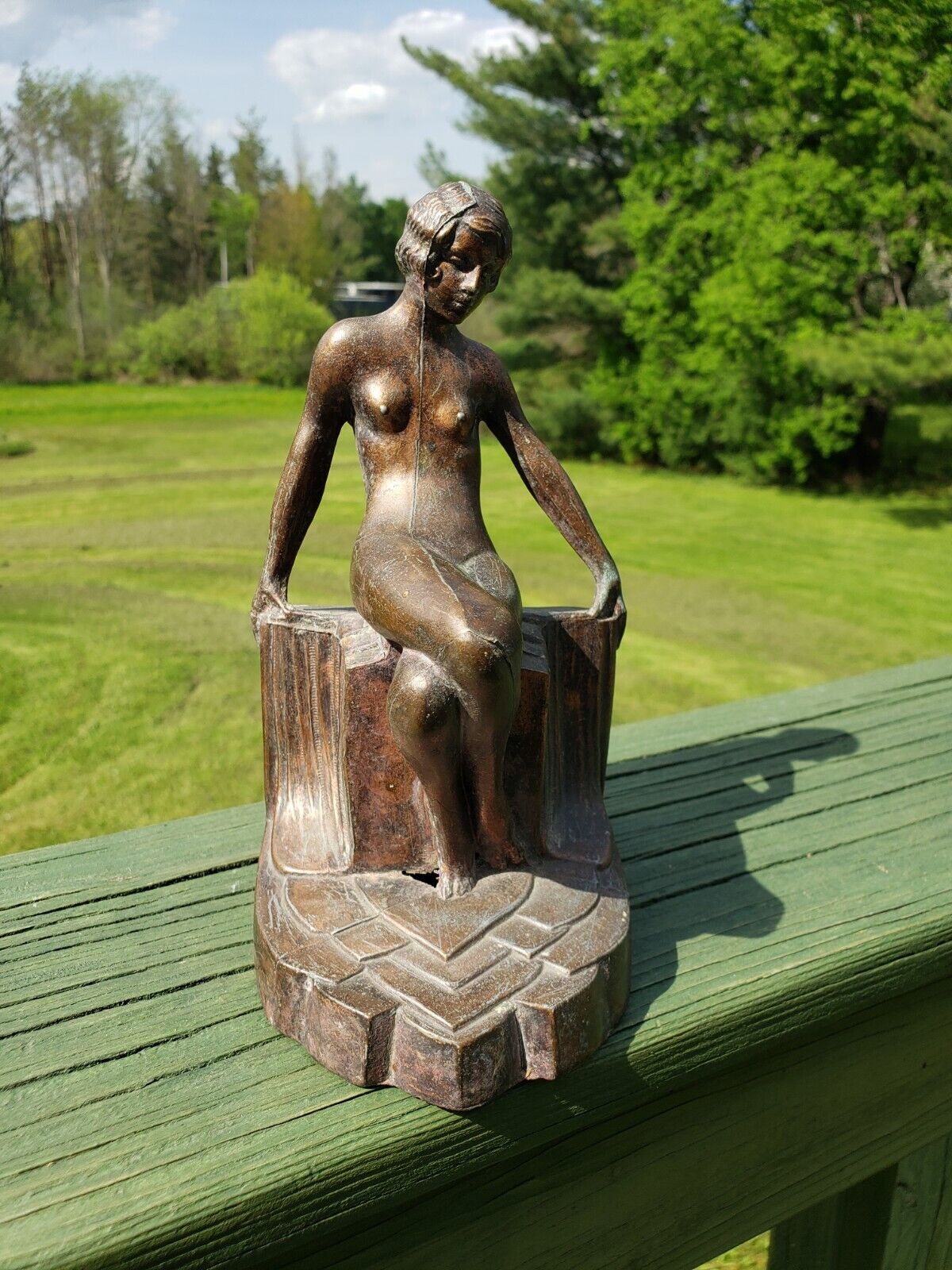 Antique Art Deco Nude Figural Single Bookend