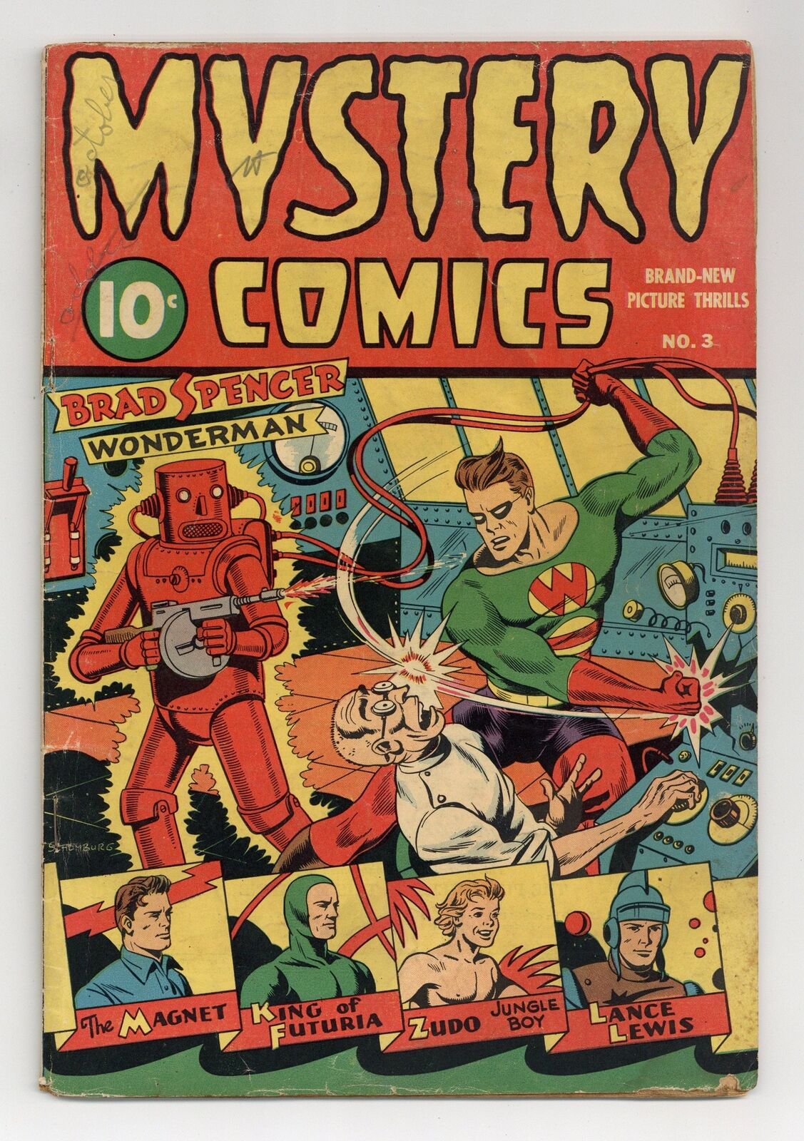 Mystery Comics #3 GD 2.0 1944 1st app. Lance Lewis, Space Detective