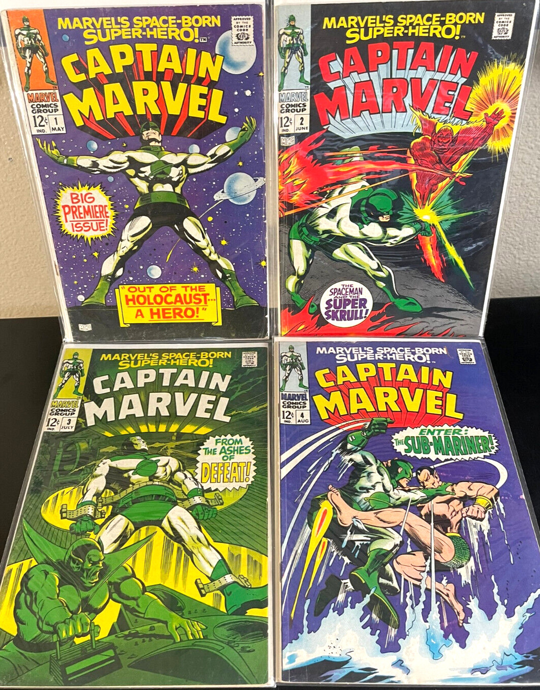 Captain Marvel vol. 1 #1-4  Marvel Comics - Lot of (4) Silver Age Rare Keys 1st