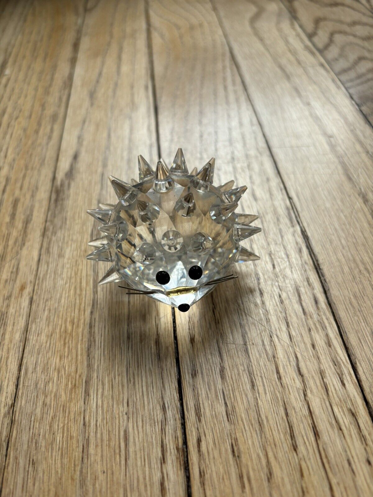 Swarovski Crystal In A Summer Meadow Clear Cut Crystal Glass Hedgehog Figurine
