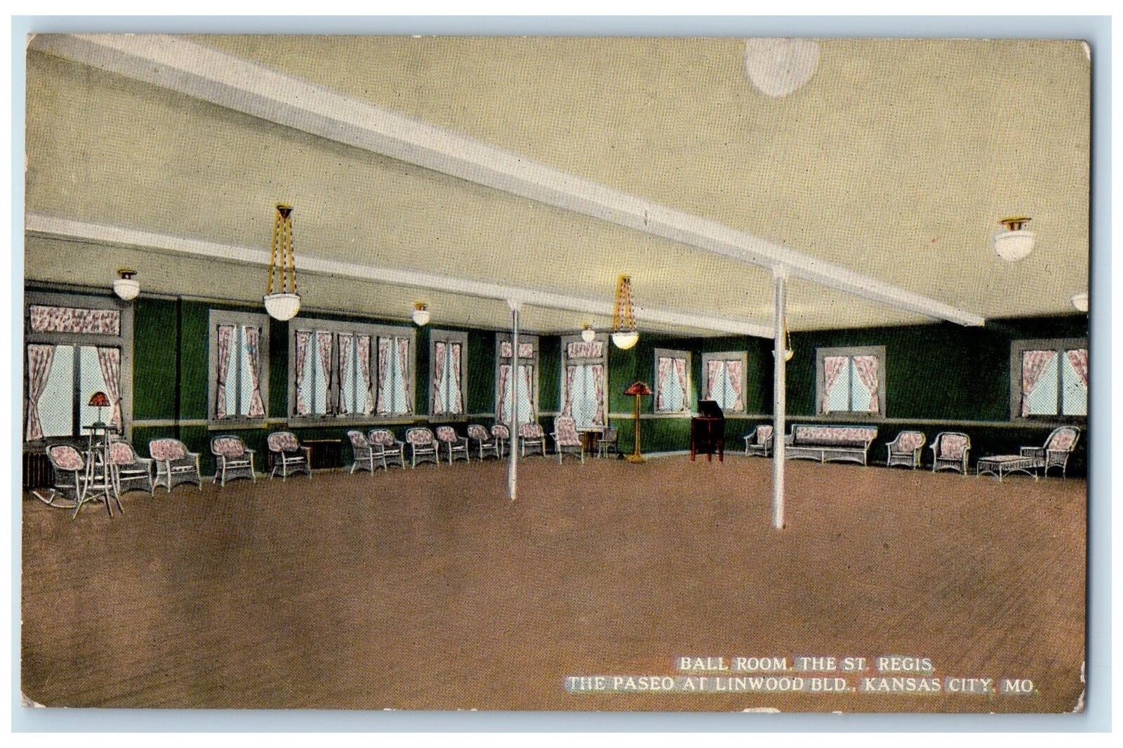 Kansas City Missouri MO Postcard Ball Room Interior The St. Regis Paseo c1910's