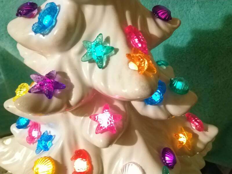 30 Nautical Theme Ceramic Christmas Tree Lights Bulbs Sea Horse, Shells Starfish