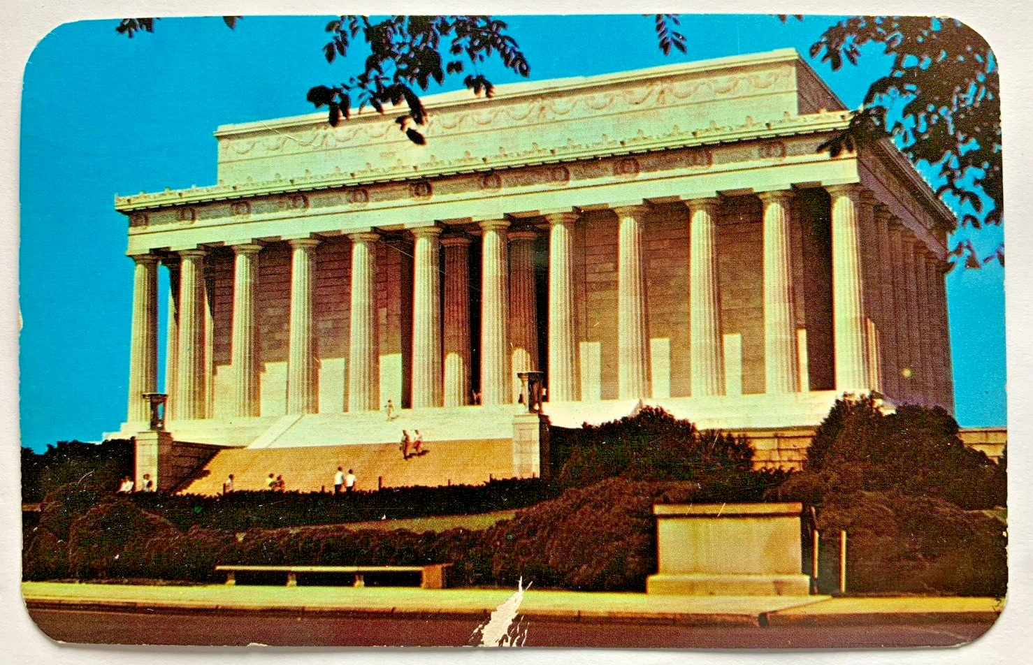 Lincoln Memorial Postcard 1951 Posted Chrome Divided Back Rounded Corners