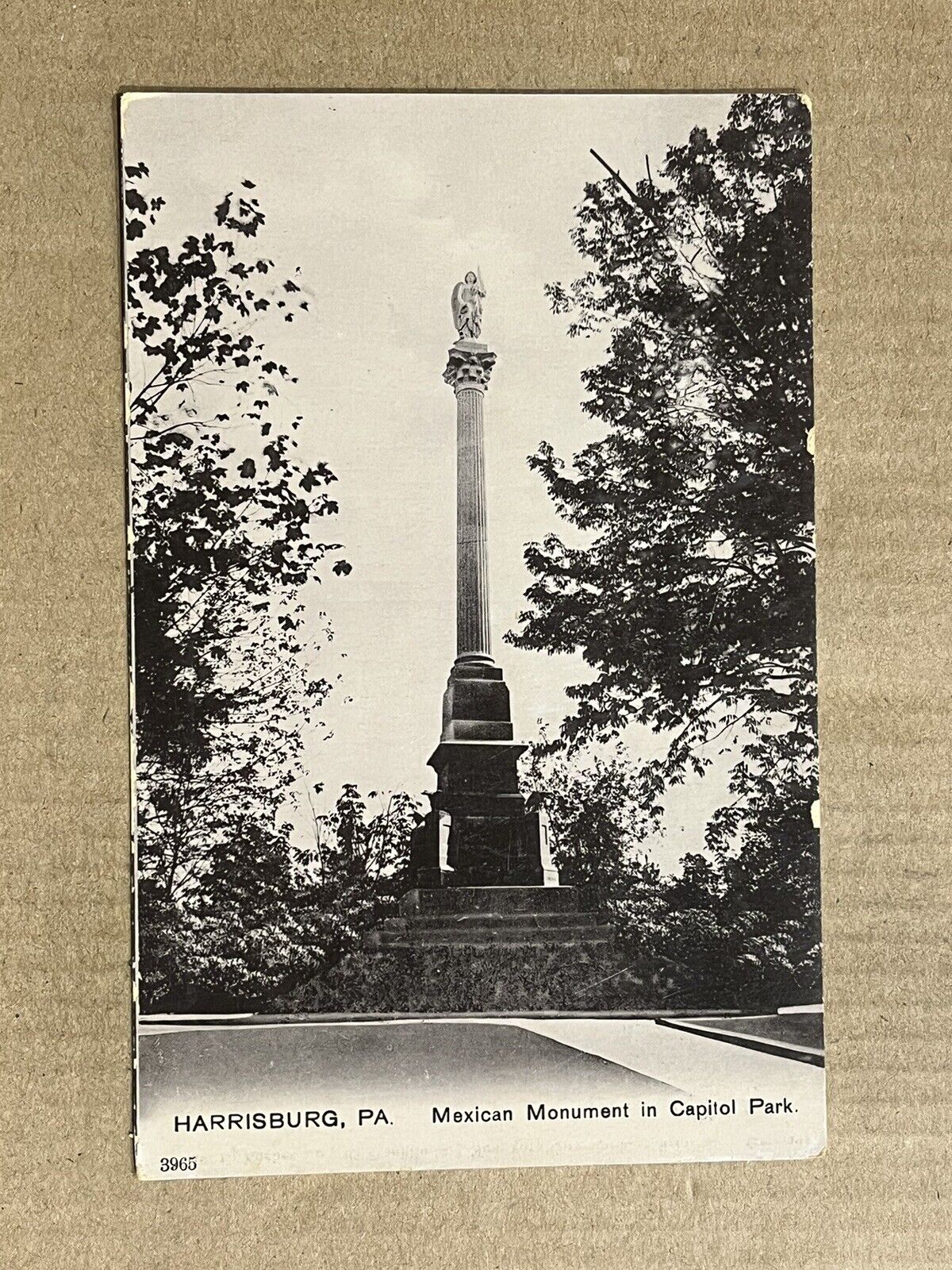 Postcard Harrisburg Pennsylvania Mexican Monument Capitol Park Vintage UDB PA