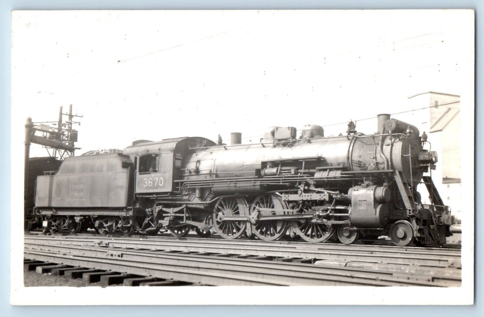 North Adams Massachusetts MA Postcard RPPC Photo Locomotive Train 3670 Vintage