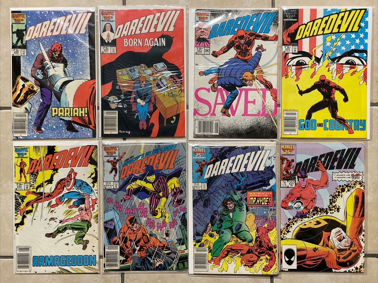 Daredevil 229 230 231 232 233 234 235 237 Marvel Comics 1986  Lot of 8 comics