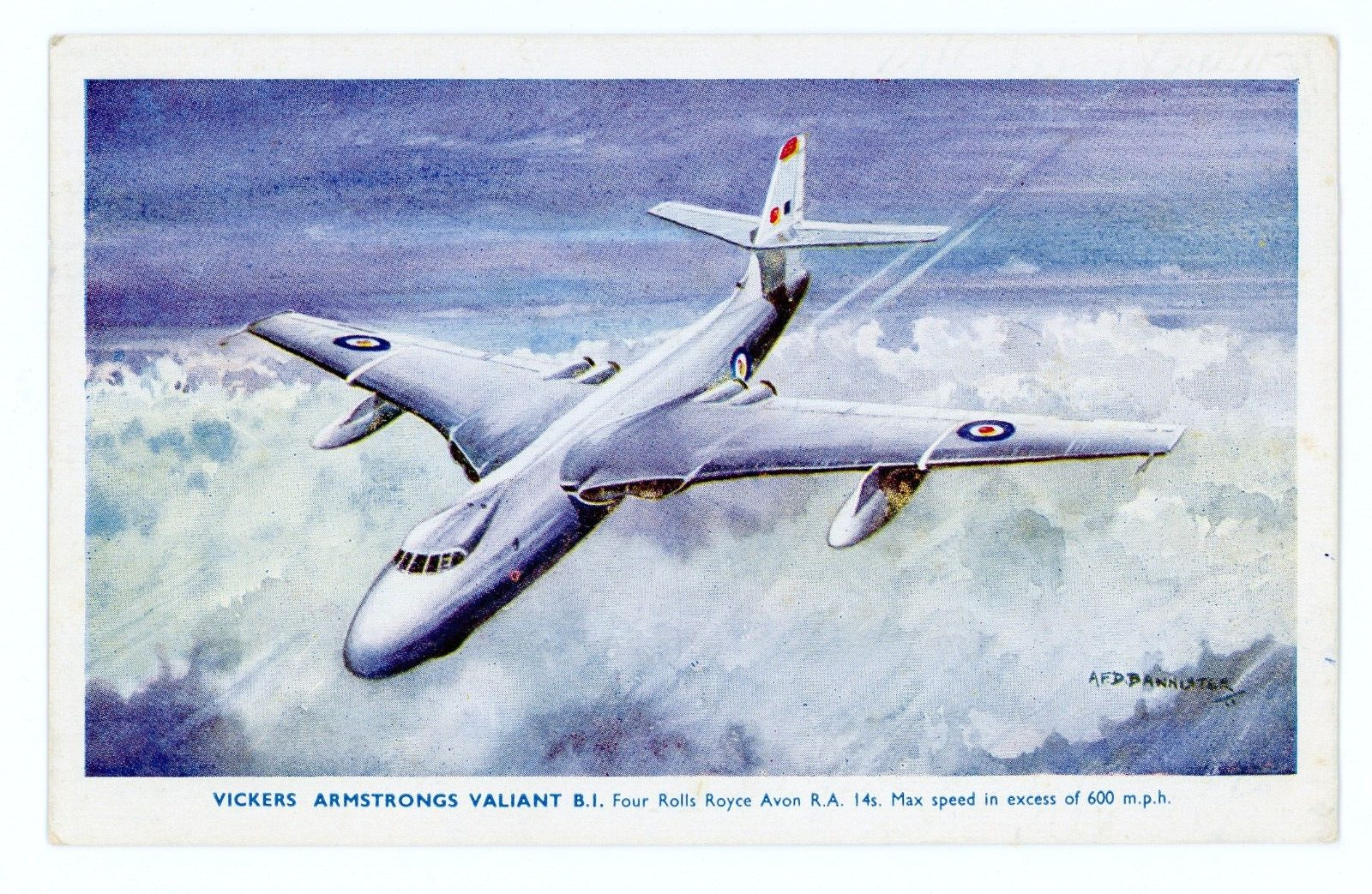 Vickers-Armstrong Valiant B.I. RollsRoyce R.A. Vintage Postcard