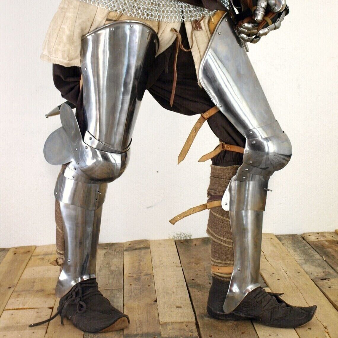 14th Century Leg Armour Medieval Steel Full Leg Historical Armour