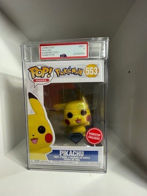 Pokemon - 2023 Pikachu Funko PoP (Diamond+Gamestop) PSA 9