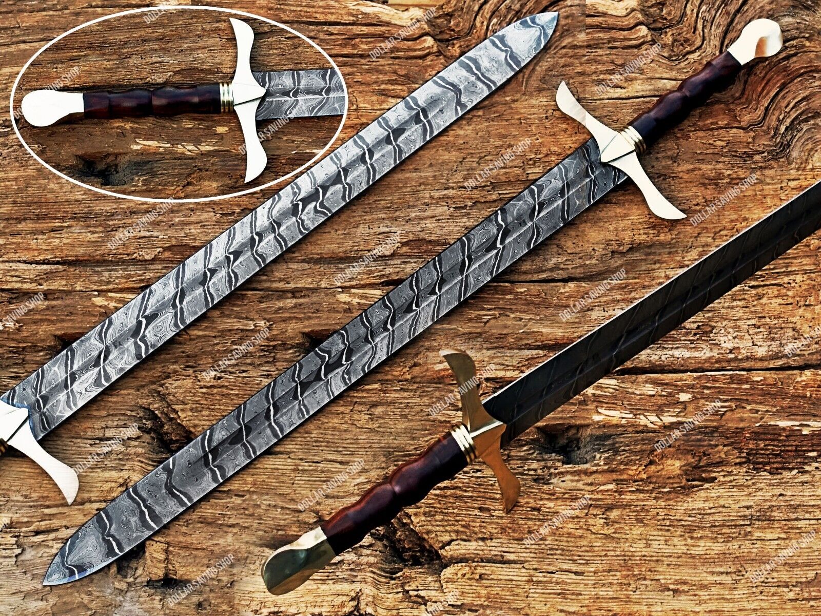 Beautiful Hand Forged Damascus Steel Assassin\'s Creed Sword, Medieval Sword.