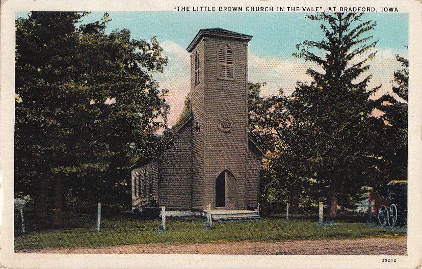  Postcard The Little Brown Church in Vale Bradford Iowa IA 