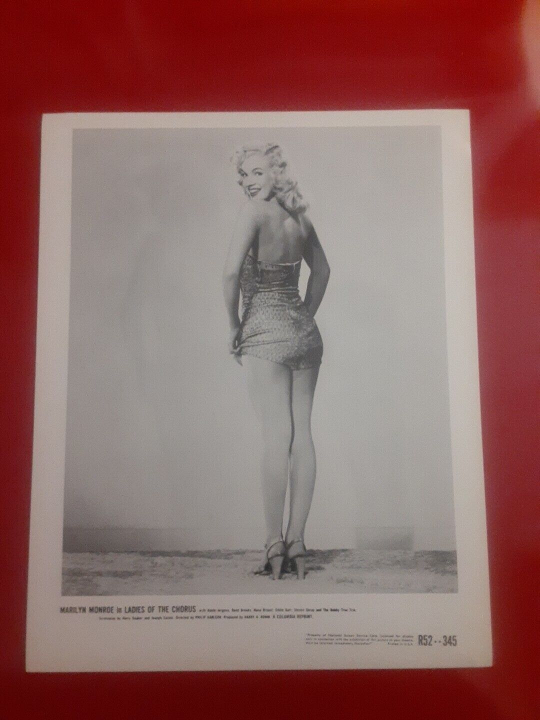 Marilyn Monroe Vintage Photo 8x10approx . 1952 Rerelease