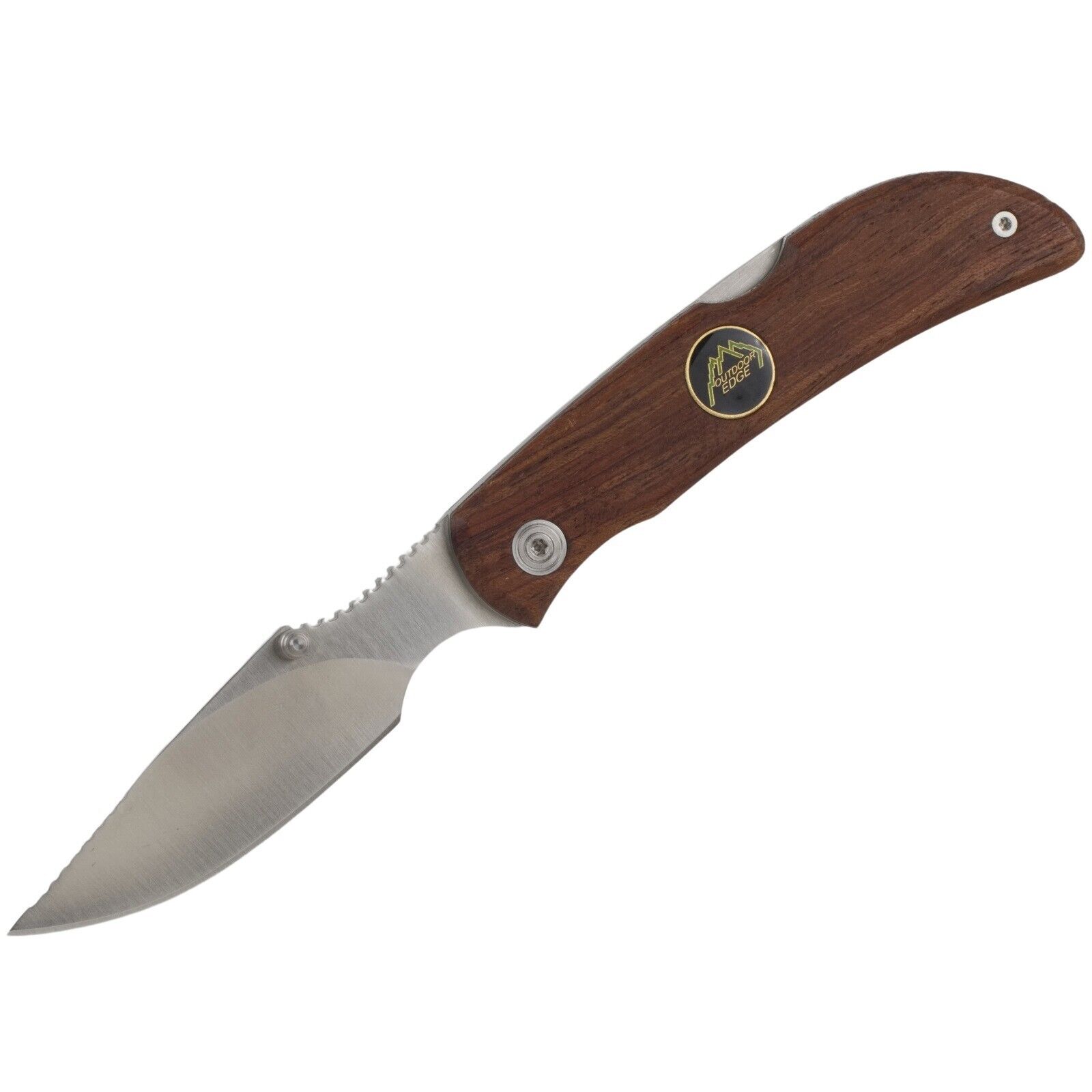 Outdoor Edge Caper Lite Lockback Folding Pocket Knife Brown Wood Handle