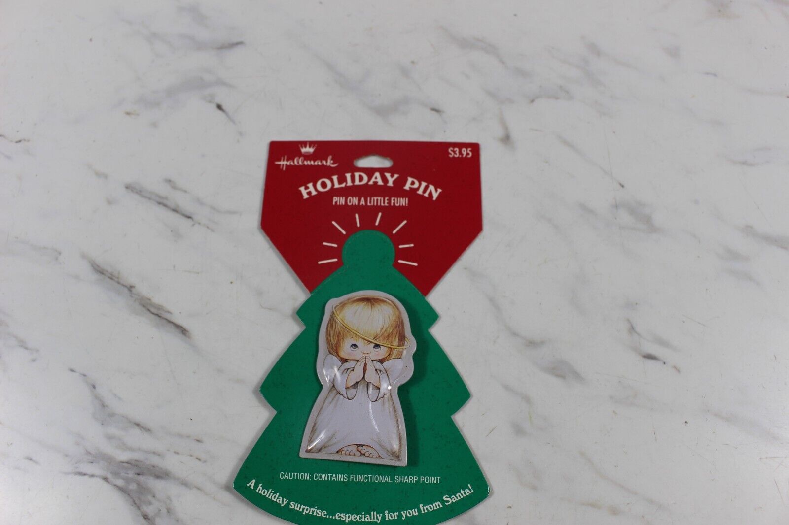 🎄Vintage 90s Hallmark Metal Christmas Angel Lapel Holiday Pin XLP3517 NEW🎄