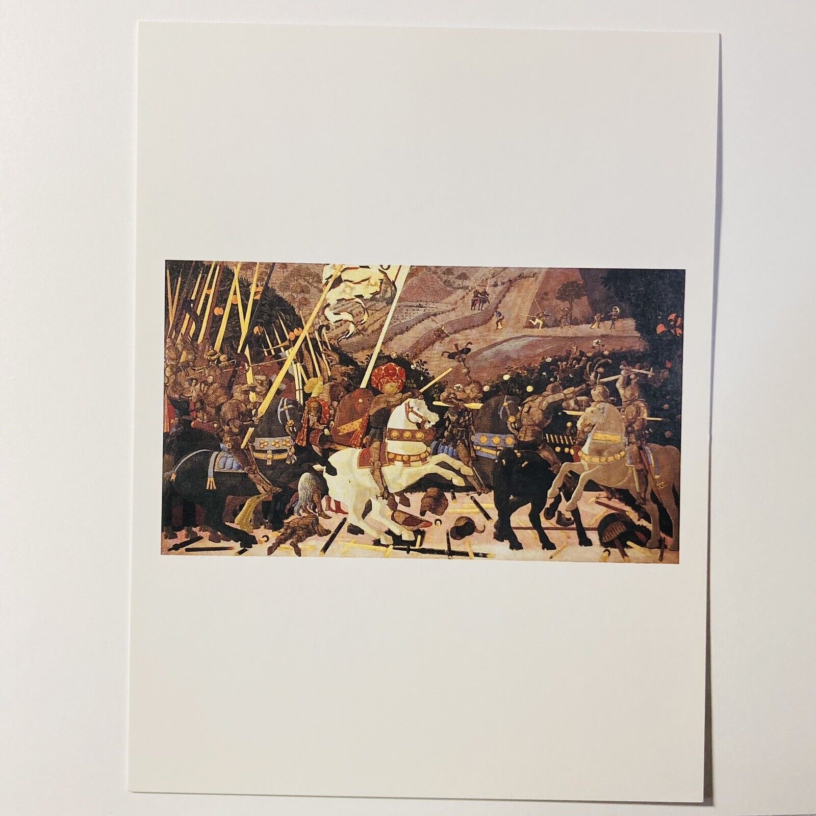 Vintage Phaidon Press Postcard “The Battle Of San Romano” Paolo Uceello Art P2