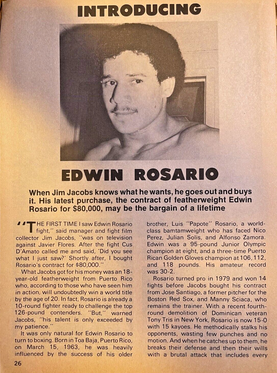1981 Boxer Edwin Rosario
