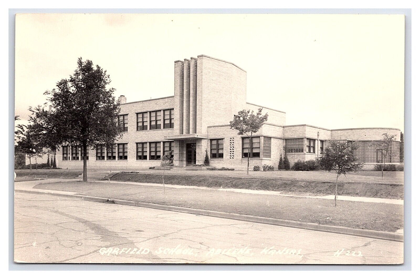 Garfield School Abilene Kansas Real Photo Postcard RPPC