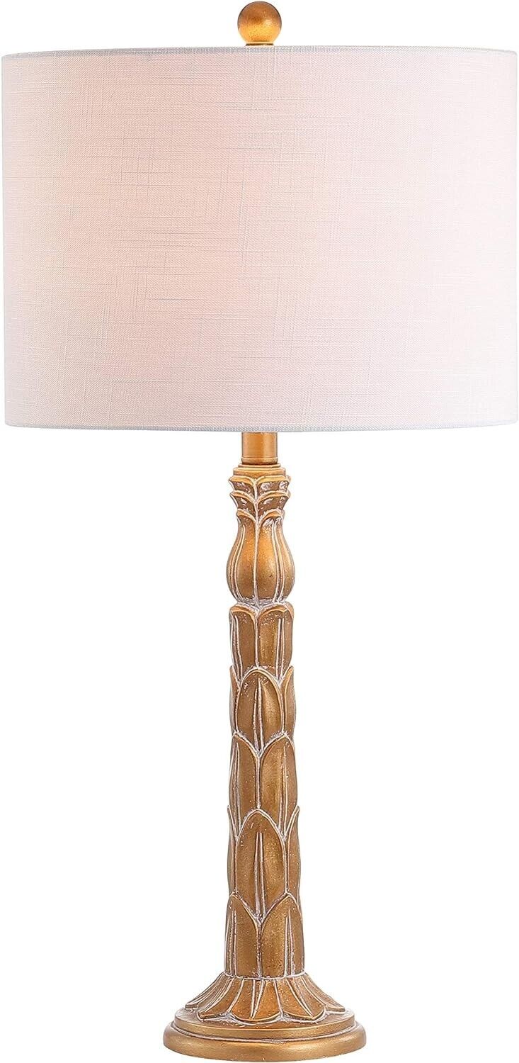 JONATHAN Y JYL3032A Blanche 28.7 in. Antique Gold Resin LED Table Lamp (N)