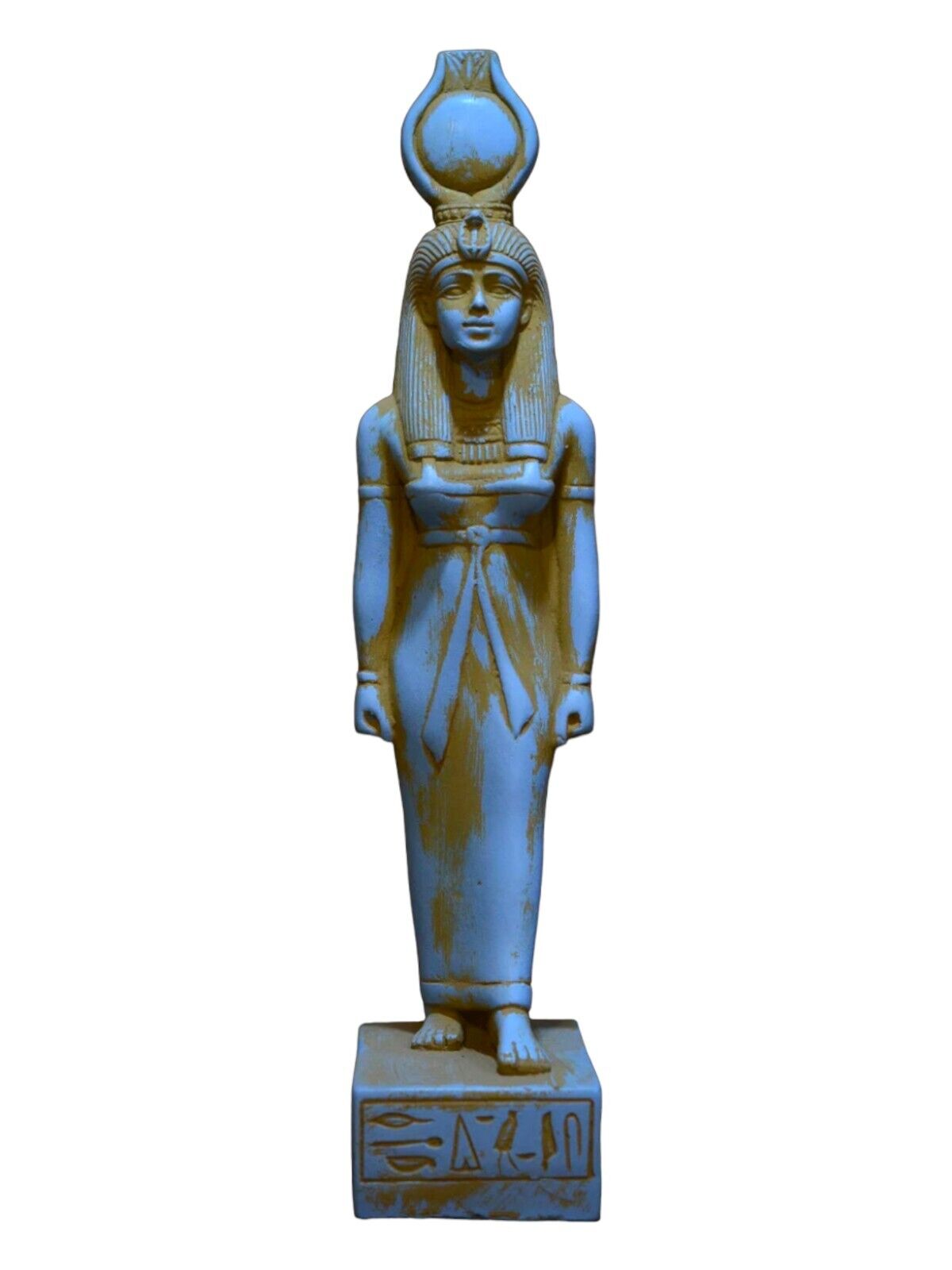 UNIQUE ANTIQUE ANCIENT EGYPTIAN Statue Stone Goddess Isis Magic Hieroglyphic