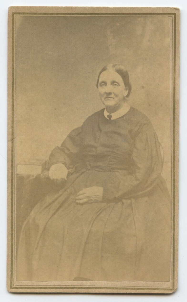 CDV Civil War Era Photo C.1860s Portrait of a Woman by A D Starks Manchester, NH