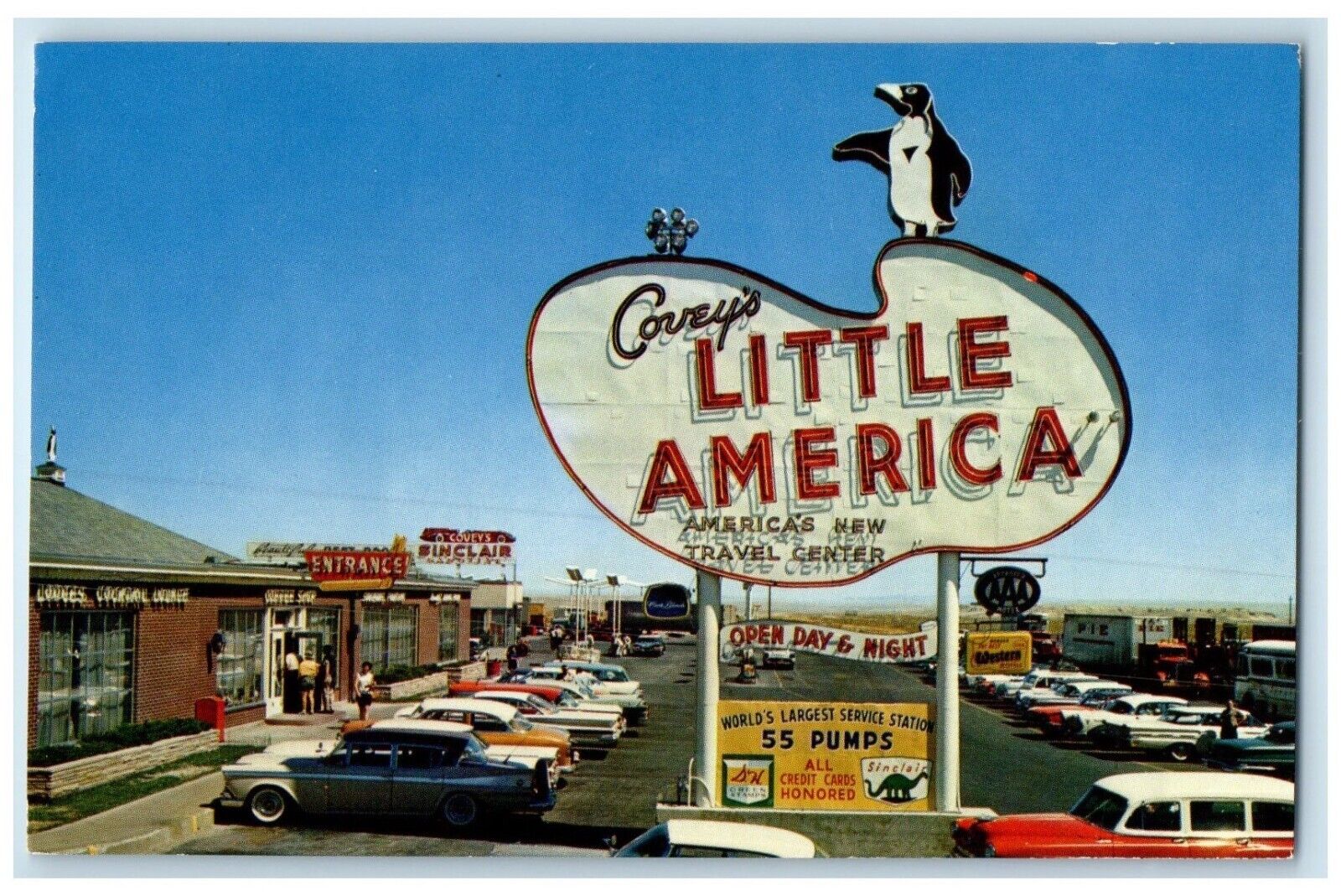 c1960 Little America Travel Center Signage Dream Come True Wyoming WY Postcard