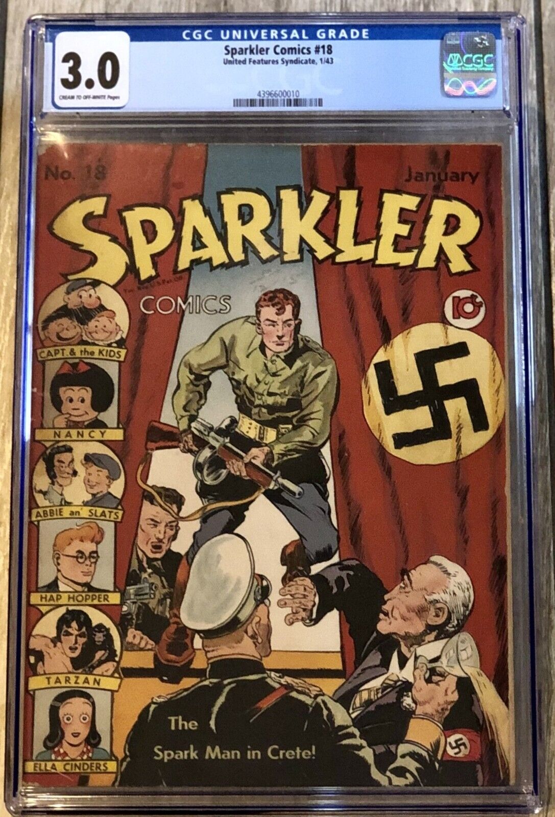 Sparkler Comics #18 CGC 3.0 (1942) RARE Pre-Code Golden Age WWII Nazi WW2 1/16