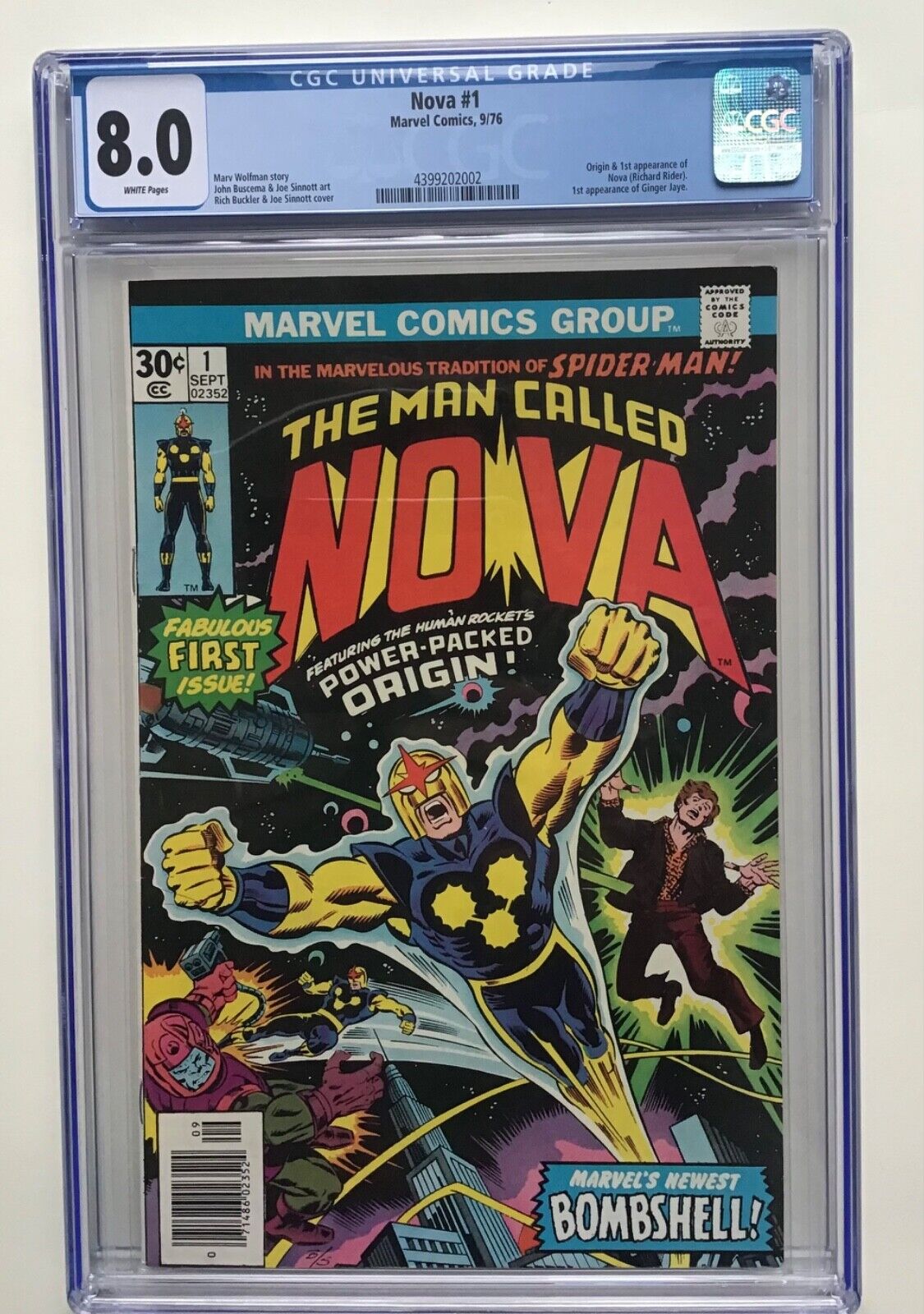 Nova #1 (1976) Origin & 1st Appearance | Marvel Comics | CGC 8.0