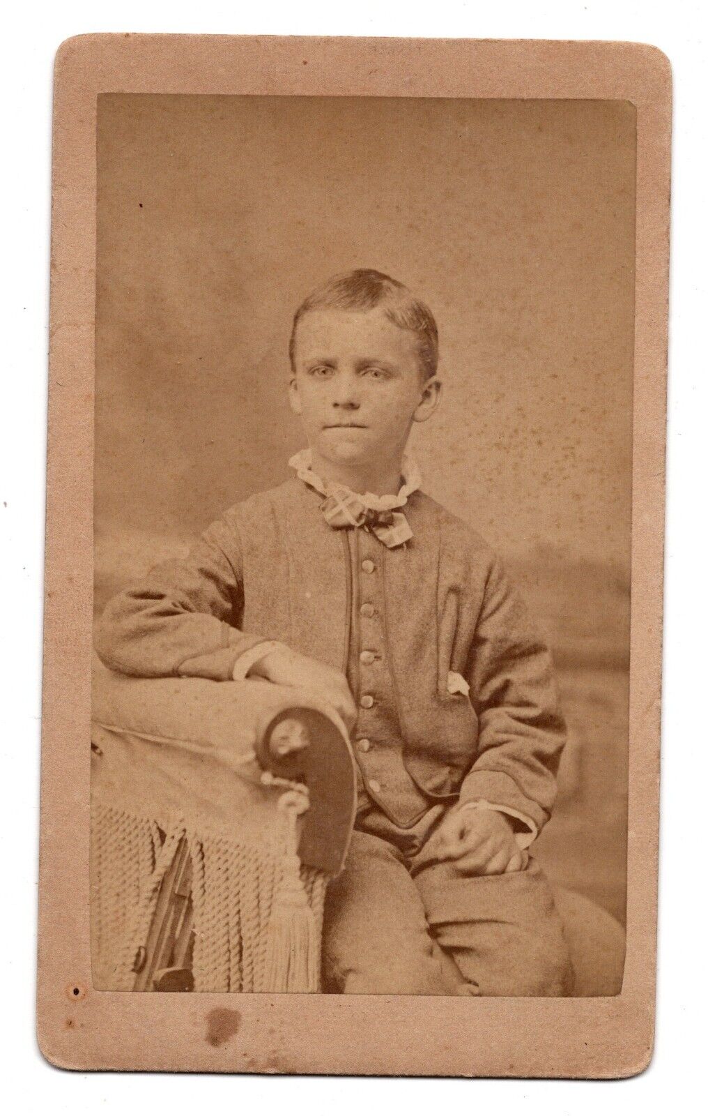 1776 CDV DAN. W. SMITH HANDSOME YOUNG BOY IN SUIT ELKHART INDIANA
