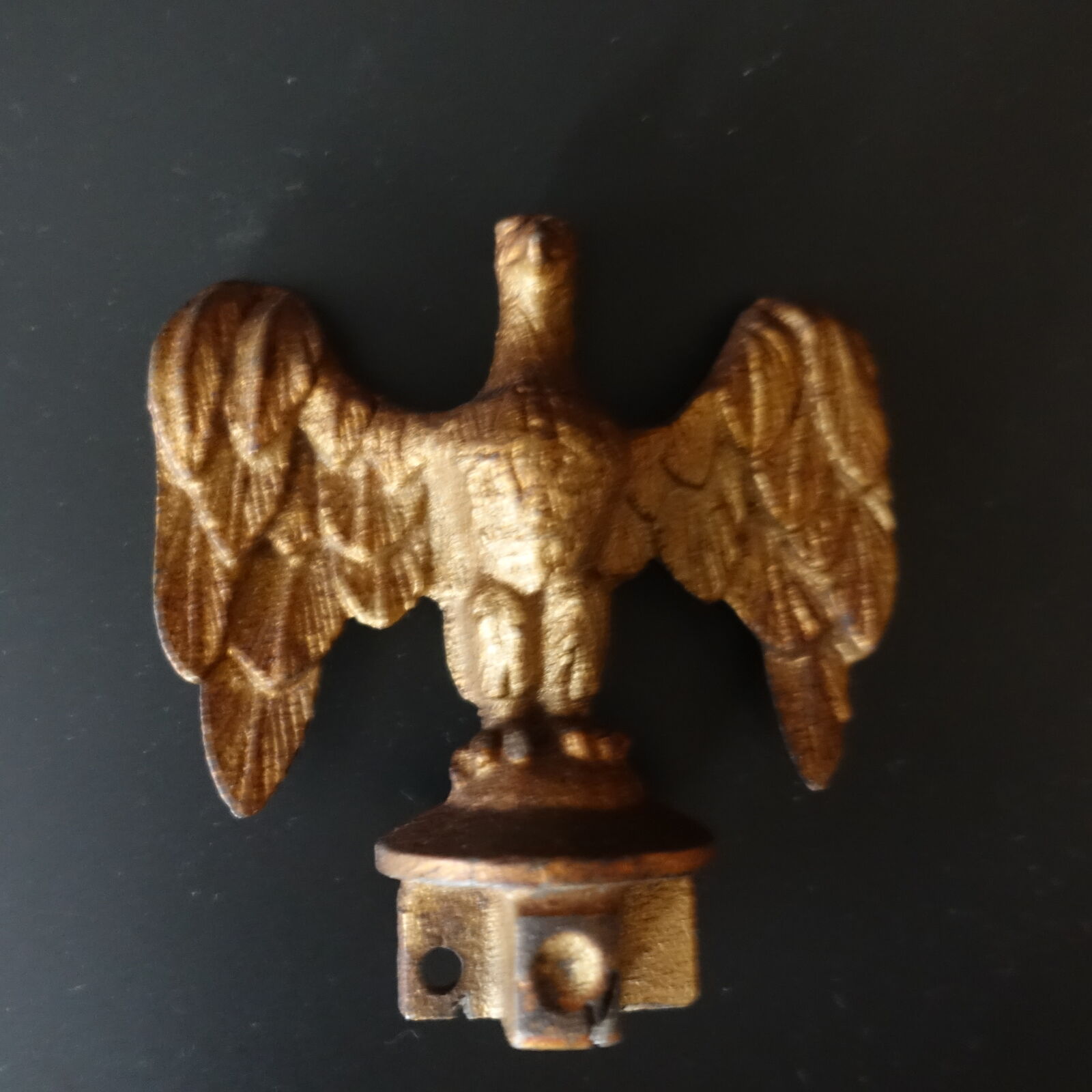 Outstanding Antique Cast Iron Eagle Fence Post Flag Topper Finial Americana 