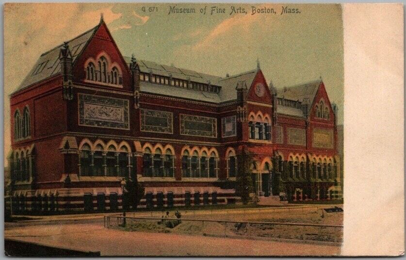 1900s BOSTON Massachusetts Postcard MUSEUM OF FINE ARTS Building / Street View
