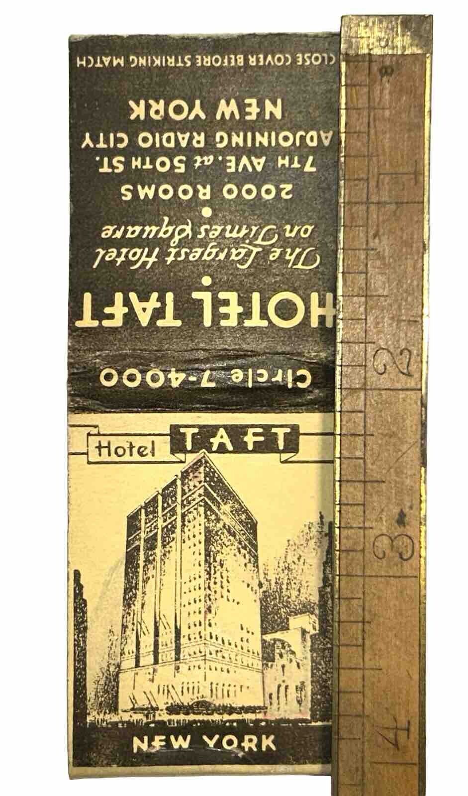 Antique Rare Hotel Taft Times Square Early Advertising Match Book Diamond Co NY 