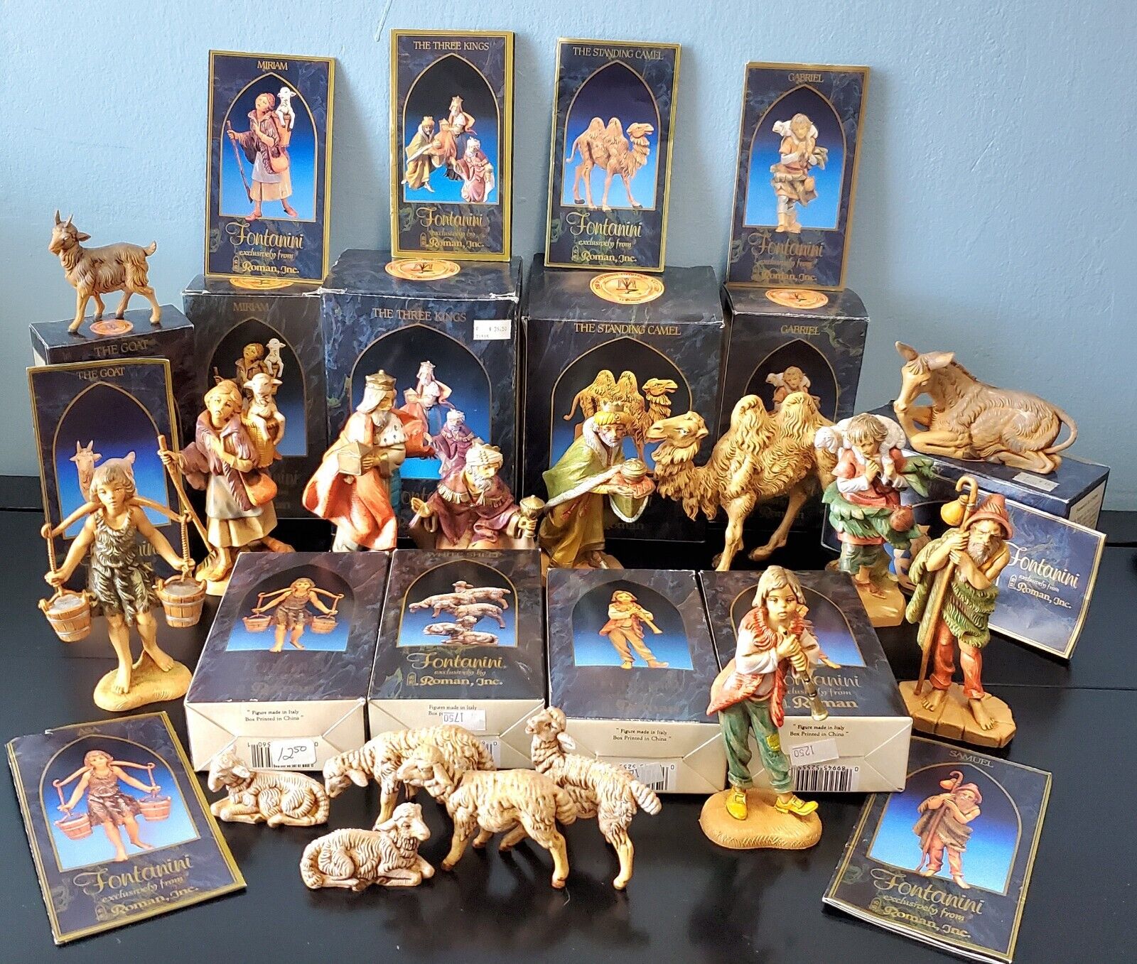 Fontanini Lot Of 10 Heirloom Nativity Set Figures Boxed Camel Wise Men Donkey+
