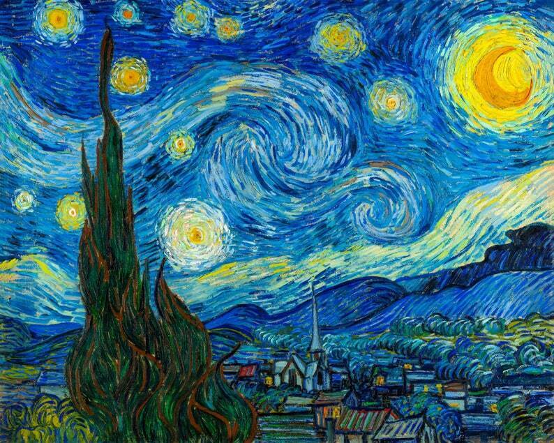 Van Gogh Starry Starry Night Die Cut Glossy Fridge Magnet