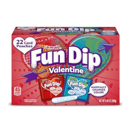 Fun Dip Valentine Card & Candy Kit 22 Count