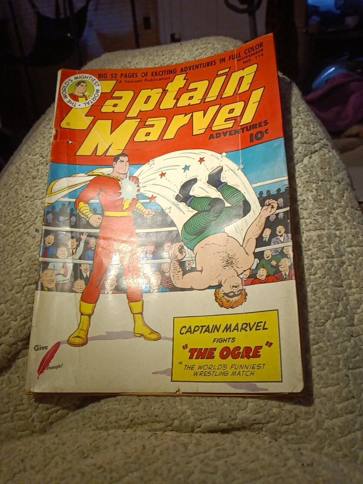 CAPTAIN MARVEL ADVENTURES #114 Golden Age Shazam Fawcett Comics 1950 Superhero 