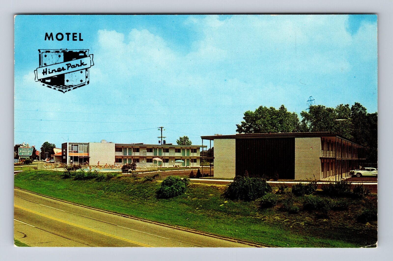 Livonia MI-Michigan, Motel Hines Park, Advertising, Antique Vintage Postcard