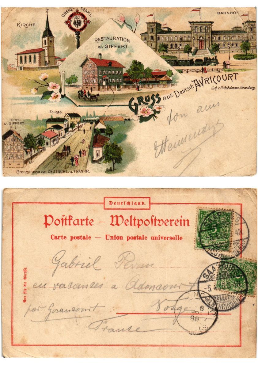 CPA AK LITHO greeting from GERMAN-AVRICOURT 1898. LOTHRINGEN (373934)